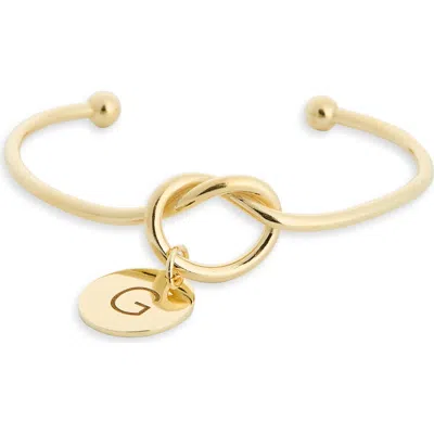 Meshmerise Love Knot Initial Bracelet In Gold