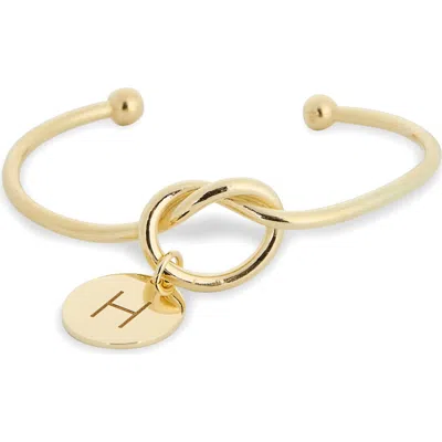 Meshmerise Love Knot Initial Bracelet In Gold