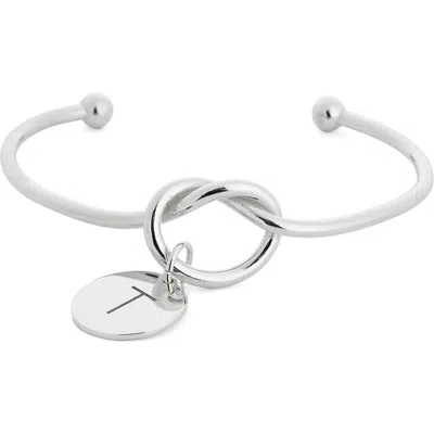 Meshmerise Love Knot Initial Bracelet In Silver