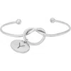 Meshmerise Love Knot Initial Bracelet In Silver