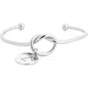 Meshmerise Love Knot Initial Bracelet In Silver