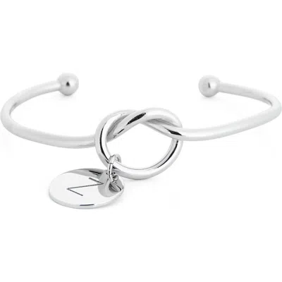 Meshmerise Love Knot Initial Bracelet In Silver