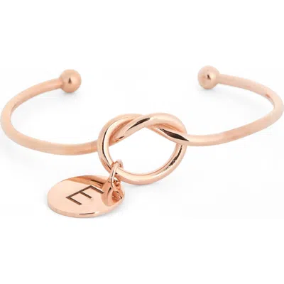 Meshmerise Love Knot Initial Bracelet In Gold