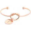 Meshmerise Love Knot Initial Bracelet In Gold