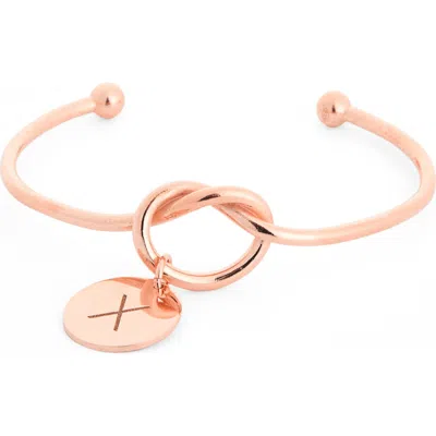 Meshmerise Love Knot Initial Bracelet In Gold