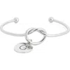 Meshmerise Love Knot Initial Bracelet In Brown