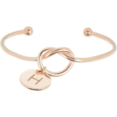 Meshmerise Love Knot Initial Bracelet In Rose-h