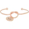 Meshmerise Love Knot Initial Bracelet In Rose-w