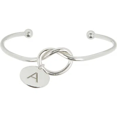 Meshmerise Love Knot Initial Bracelet In White-a