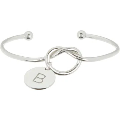 Meshmerise Love Knot Initial Bracelet In White-b