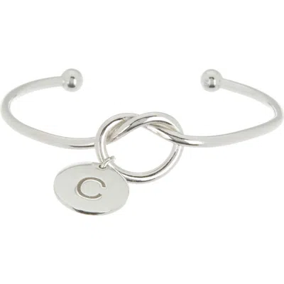 Meshmerise Love Knot Initial Bracelet In White-c