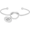 Meshmerise Love Knot Initial Bracelet In White-e