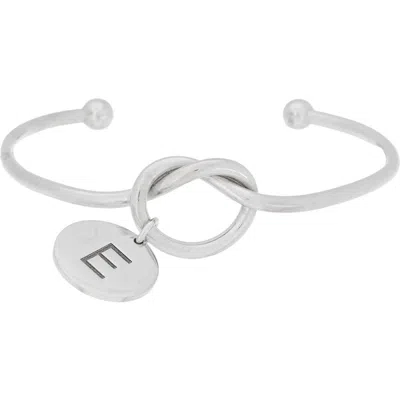Meshmerise Love Knot Initial Bracelet In White-e