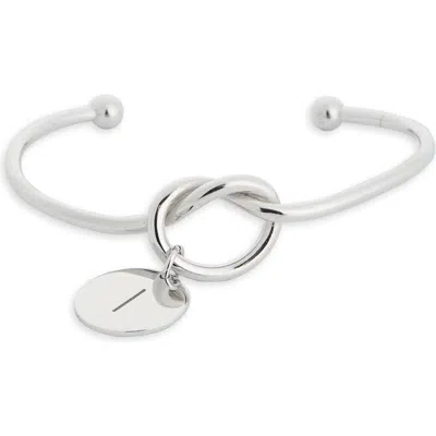 Meshmerise Love Knot Initial Bracelet In White-i