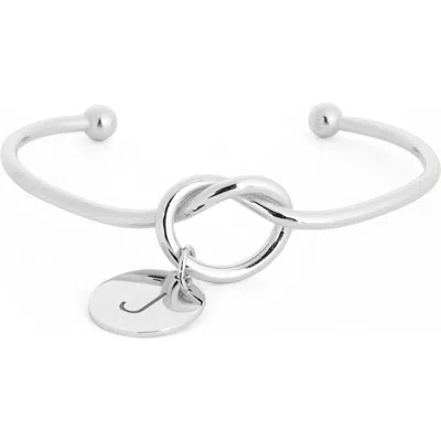 Meshmerise Love Knot Initial Bracelet In White-j
