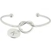 Meshmerise Love Knot Initial Bracelet In White-k