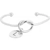 Meshmerise Love Knot Initial Bracelet In White-l