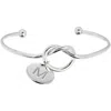 Meshmerise Love Knot Initial Bracelet In White-m