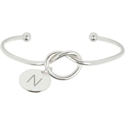 Meshmerise Love Knot Initial Bracelet In White-n