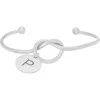 Meshmerise Love Knot Initial Bracelet In White-p