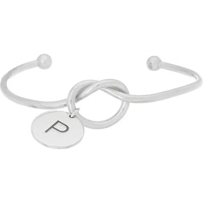 Meshmerise Love Knot Initial Bracelet In White-p