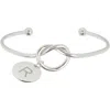 Meshmerise Love Knot Initial Bracelet In White-r