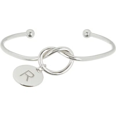 Meshmerise Love Knot Initial Bracelet In White-r