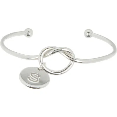 Meshmerise Love Knot Initial Bracelet In White-s