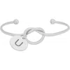 Meshmerise Love Knot Initial Bracelet In White-u