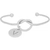 Meshmerise Love Knot Initial Bracelet In White-v