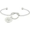 Meshmerise Love Knot Initial Bracelet In White-w