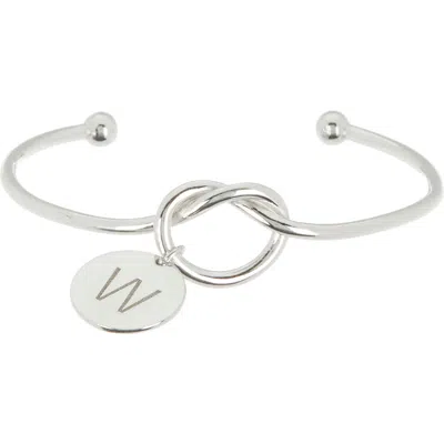 Meshmerise Love Knot Initial Bracelet In White-w