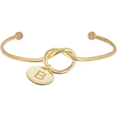 Meshmerise Love Knot Initial Bracelet In Yellow-b