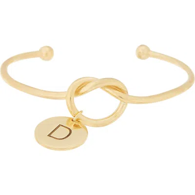 Meshmerise Love Knot Initial Bracelet In Yellow-d