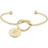 Meshmerise Love Knot Initial Bracelet In Yellow-f