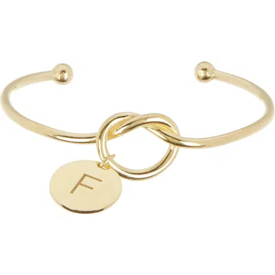 Meshmerise Love Knot Initial Bracelet In Yellow-f