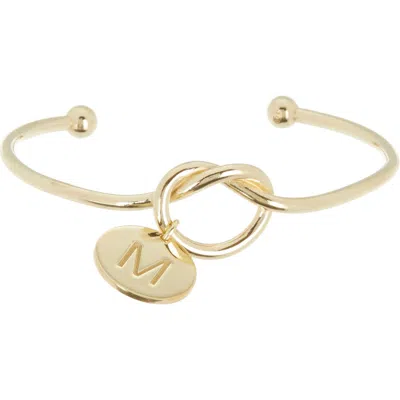 Meshmerise Love Knot Initial Bracelet In Yellow-m