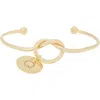 Meshmerise Love Knot Initial Bracelet In Yellow-q