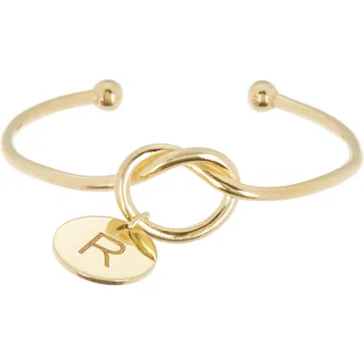 Meshmerise Love Knot Initial Bracelet In Yellow-r