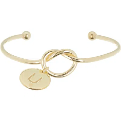 Meshmerise Love Knot Initial Bracelet In Yellow-u