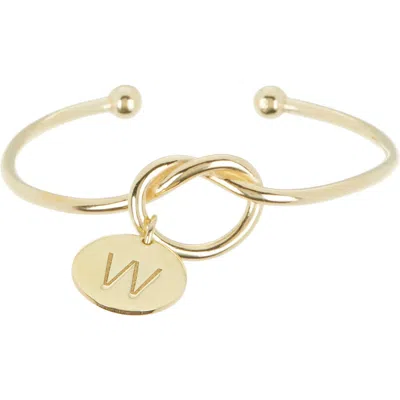 Meshmerise Love Knot Initial Bracelet In Yellow-w