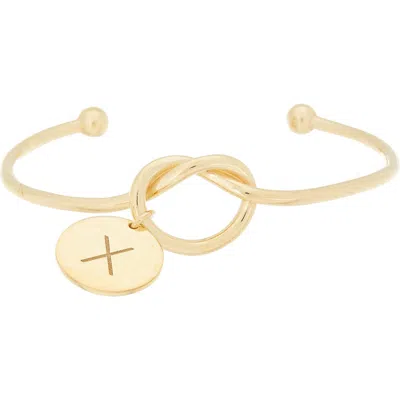 Meshmerise Love Knot Initial Bracelet In Yellow-x