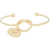 Meshmerise Love Knot Initial Bracelet In Yellow-y