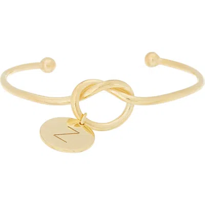 Meshmerise Love Knot Initial Bracelet In Yellow-z