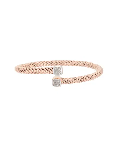 Meshmerise Mesh 18k Rose Gold Over Silver 0.15 Ct. Tw. Diamond Bangle Bracelet