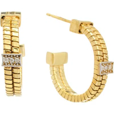 Meshmerise Mesh Hoop Earrings In Yellow