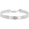 Meshmerise Oval Diamond Ribbed Chain Bracelet In White Gold