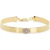 Meshmerise Oval Diamond Ribbed Chain Bracelet In Yellow Gold