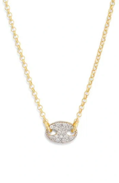 Meshmerise Pavé Diamond Pendant Necklace In Gold