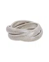 Meshmerise Rhodium Plated Triple Twist Bangle Bracelet